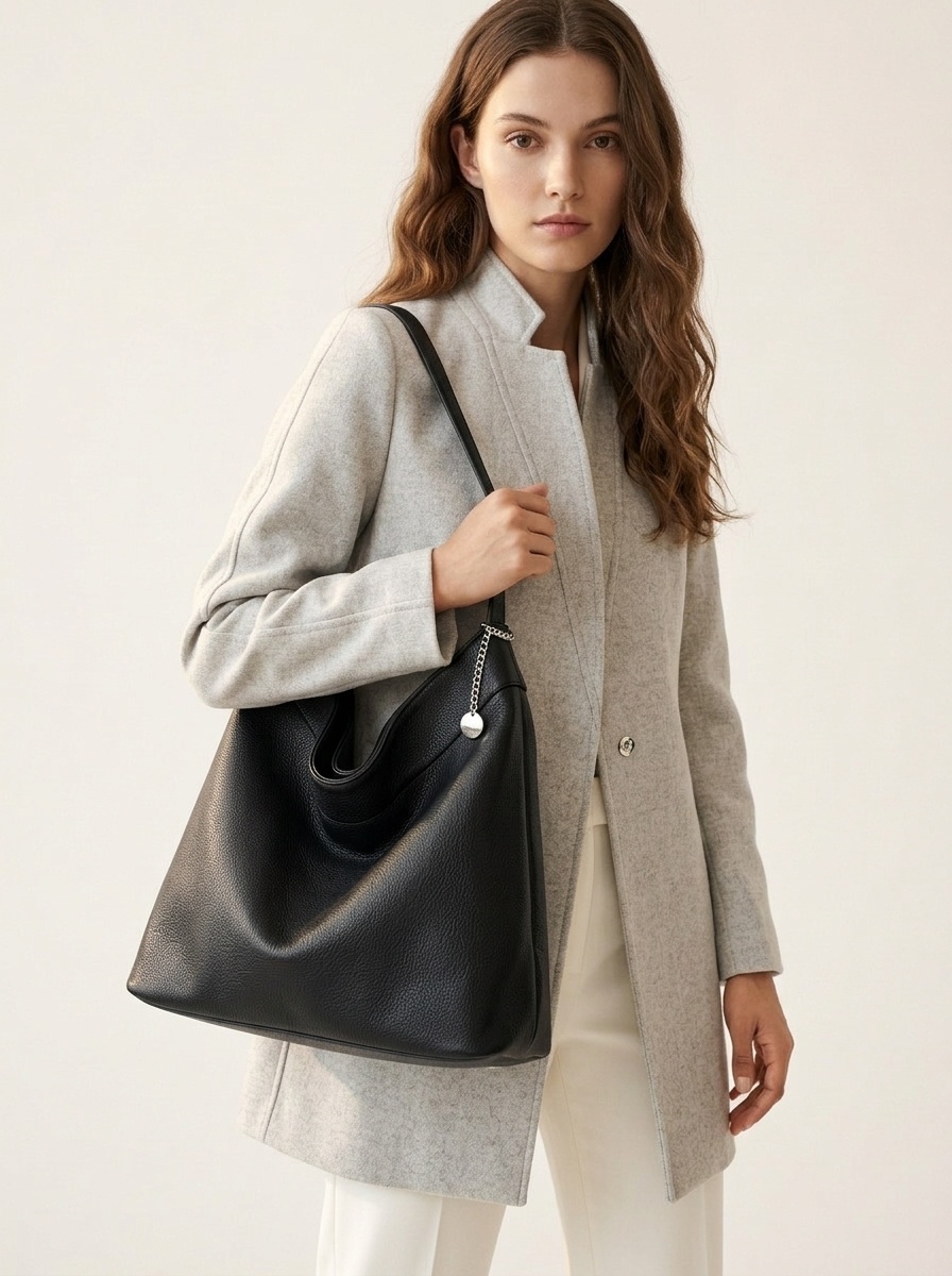 Soft Suede Hobo Shoulder Bag - Soft Tote