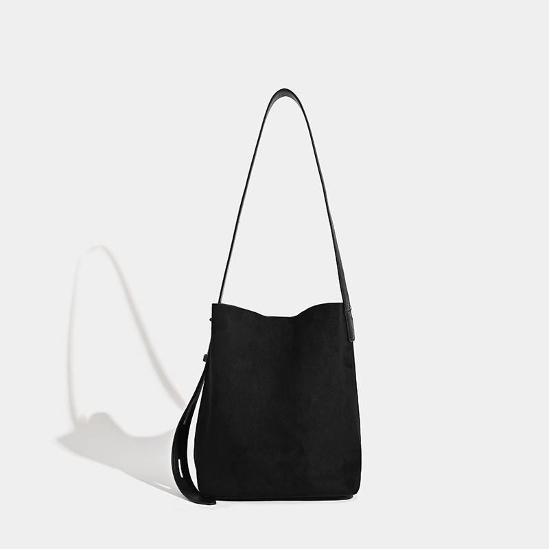 Leopard Print Suede Bucket Bag with Pouch