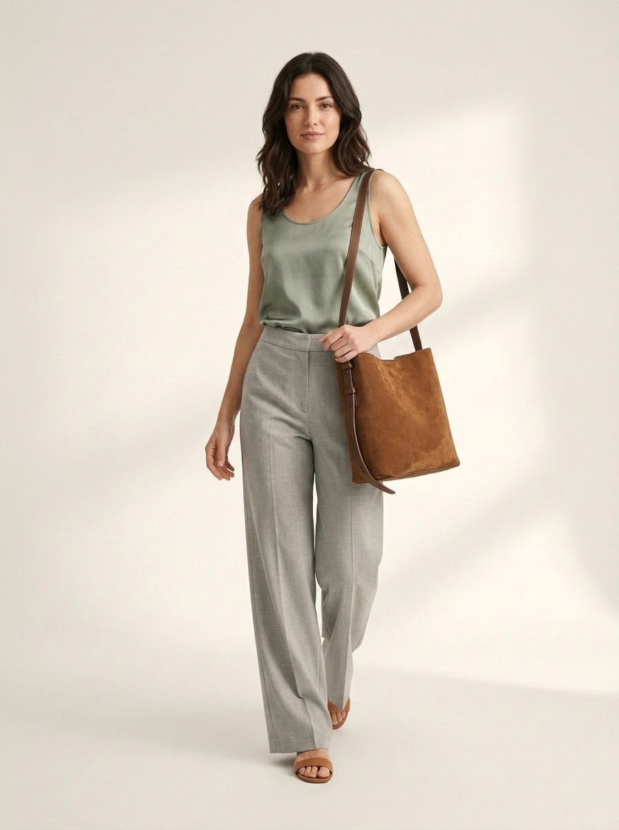 Leopard Print Suede Bucket Bag with Pouch