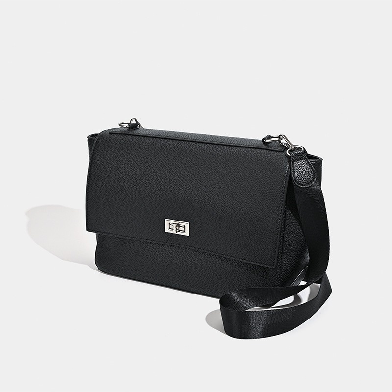Modern Flap Crossbody Shoulder Bag with Turn-Lock
