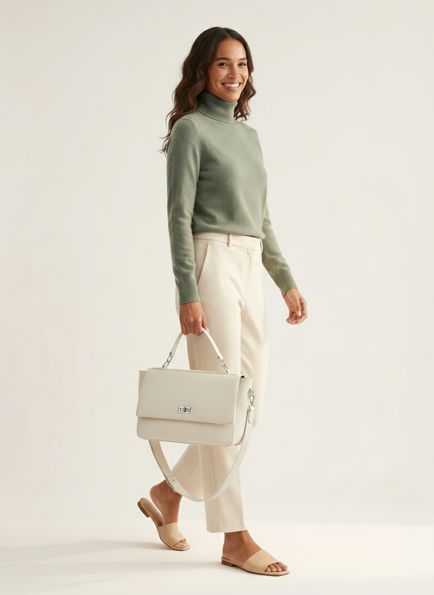 Modern Flap Crossbody Shoulder Bag with Turn-Lock