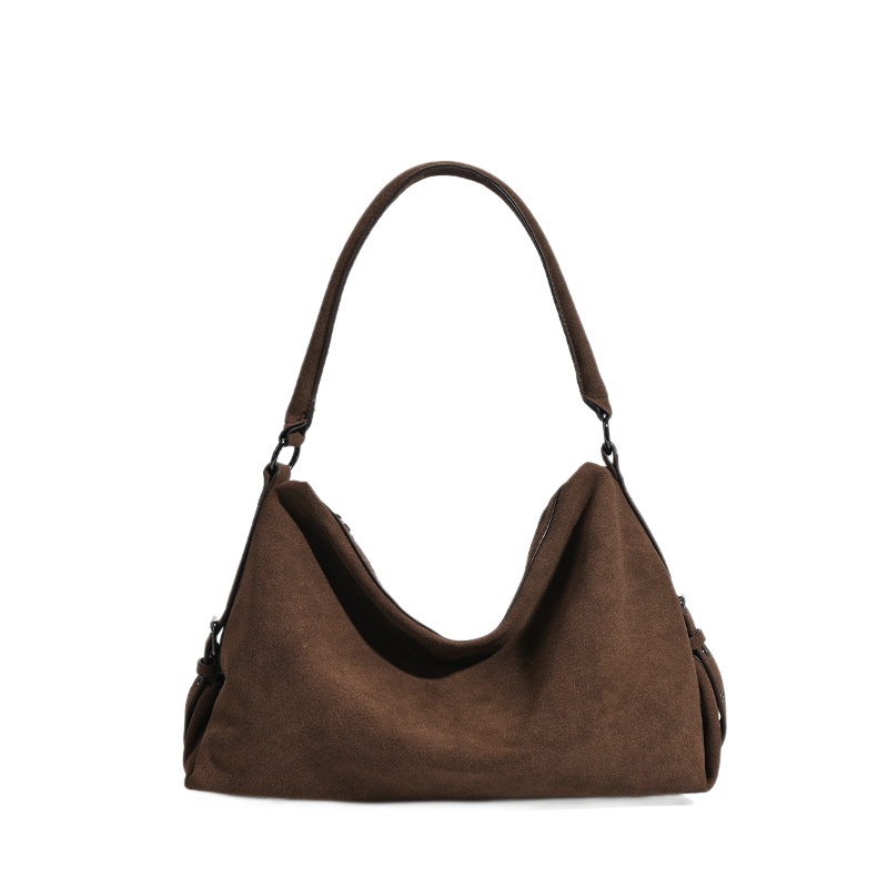 Chic Suede Hobo Shoulder Bag - Everyday Style