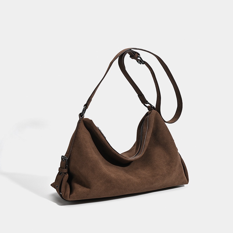 Chic Suede Hobo Shoulder Bag - Everyday Style