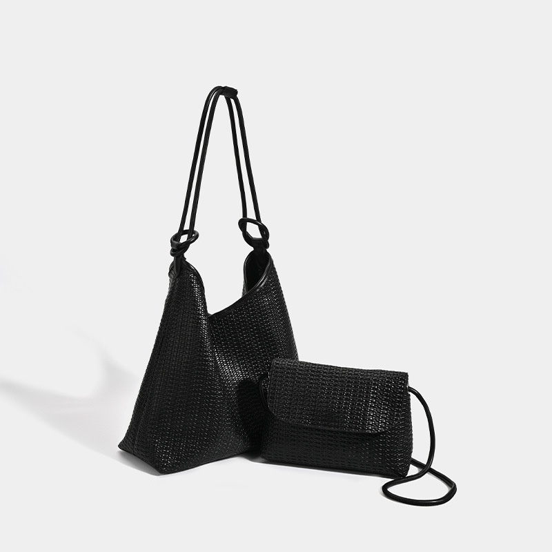 Woven Texture Tote & Crossbody Bag Set - Versatile Style