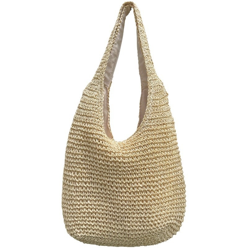 Woven Straw Hobo Tote Bag - Summer Shoulder Purse