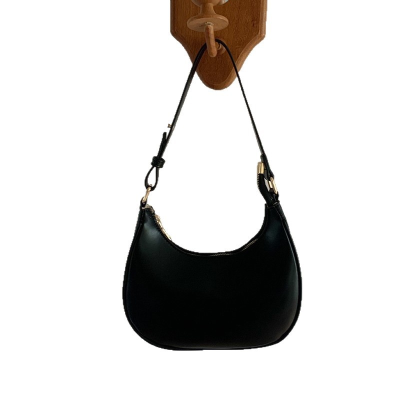 Chic Crescent Shoulder Bag - Faux Leather Hobo Style