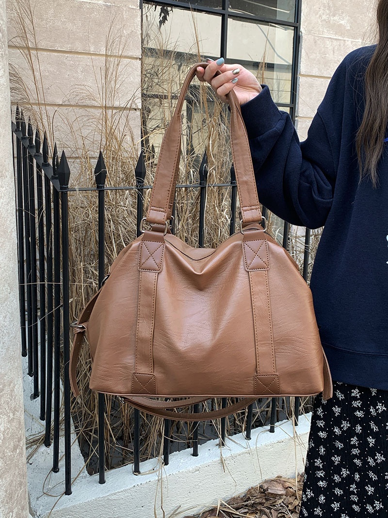 Soft Faux Leather Shoulder Tote Bag | Everyday Chic