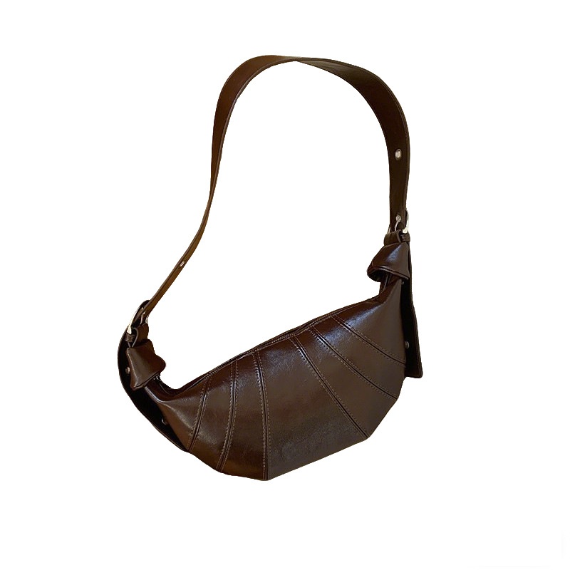 Chic Croissant Shoulder Bag - Vegan Leather Hobo