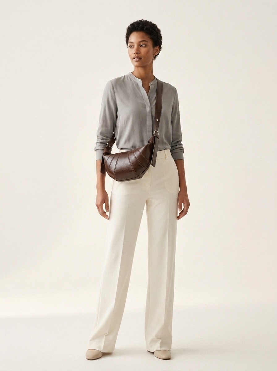 Chic Croissant Shoulder Bag - Vegan Leather Hobo