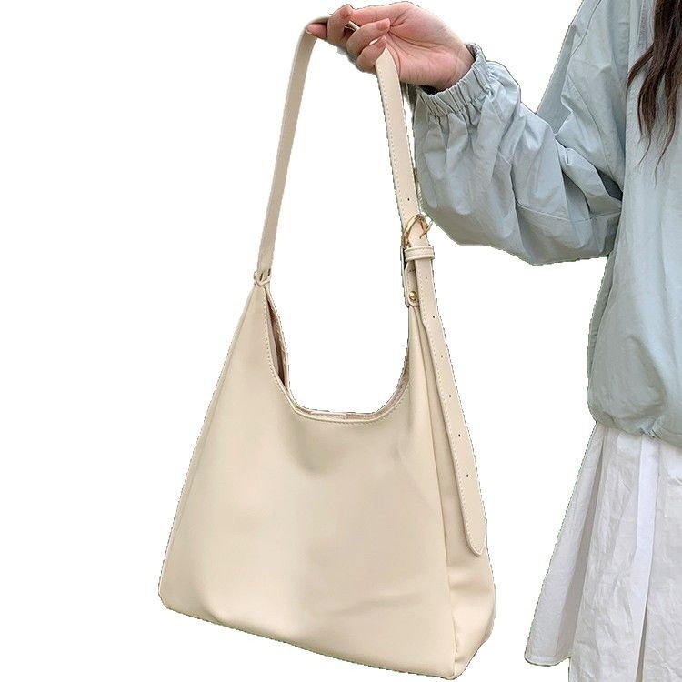 Chic Slouchy Faux Leather Shoulder Bag - Everyday Hobo