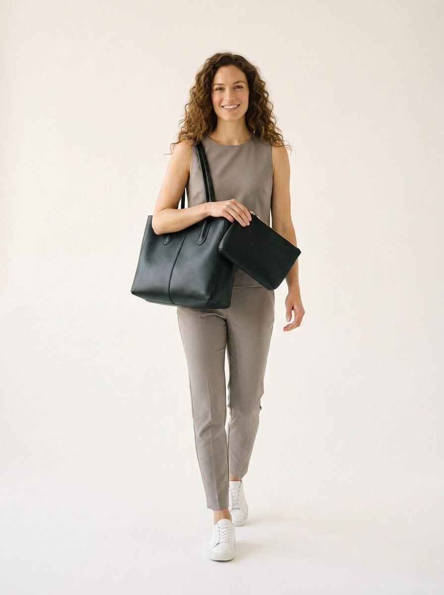 Classic Faux Leather Tote Shoulder Bag for Women