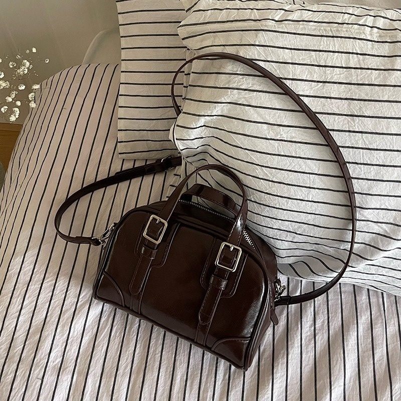 Vintage Buckle Mini Satchel Crossbody Bag