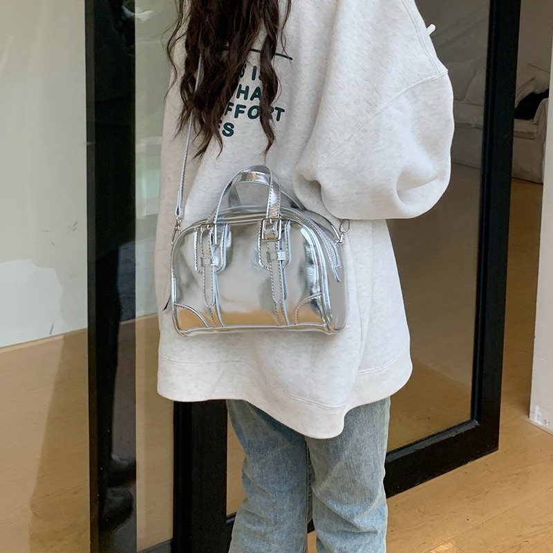 Vintage Buckle Mini Satchel Crossbody Bag