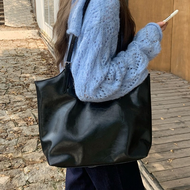 Chic Everyday Faux Leather Shoulder Tote Bag