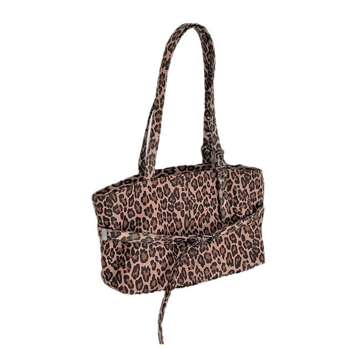 Leopard Print Puffy Shoulder Bag - Chic Tote