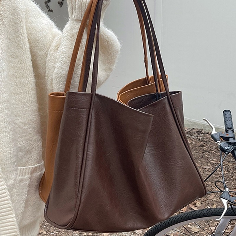 Chic Soft Faux Leather Shoulder Tote Bag
