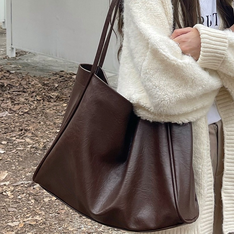 Chic Soft Faux Leather Shoulder Tote Bag
