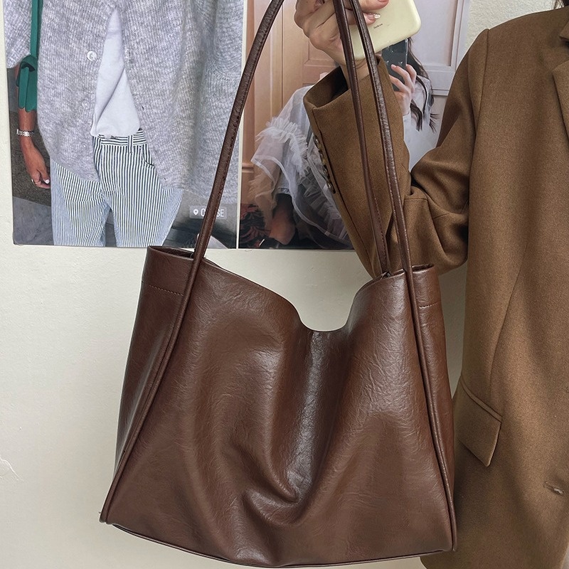 Chic Soft Faux Leather Shoulder Tote Bag