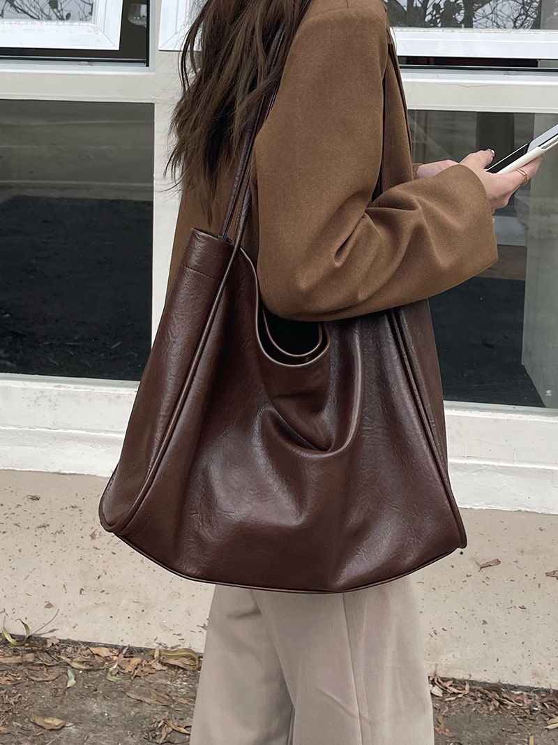 Chic Soft Faux Leather Shoulder Tote Bag