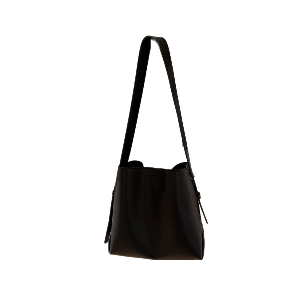 Chic Minimalist Shoulder Bucket Bag - Everyday Tote
