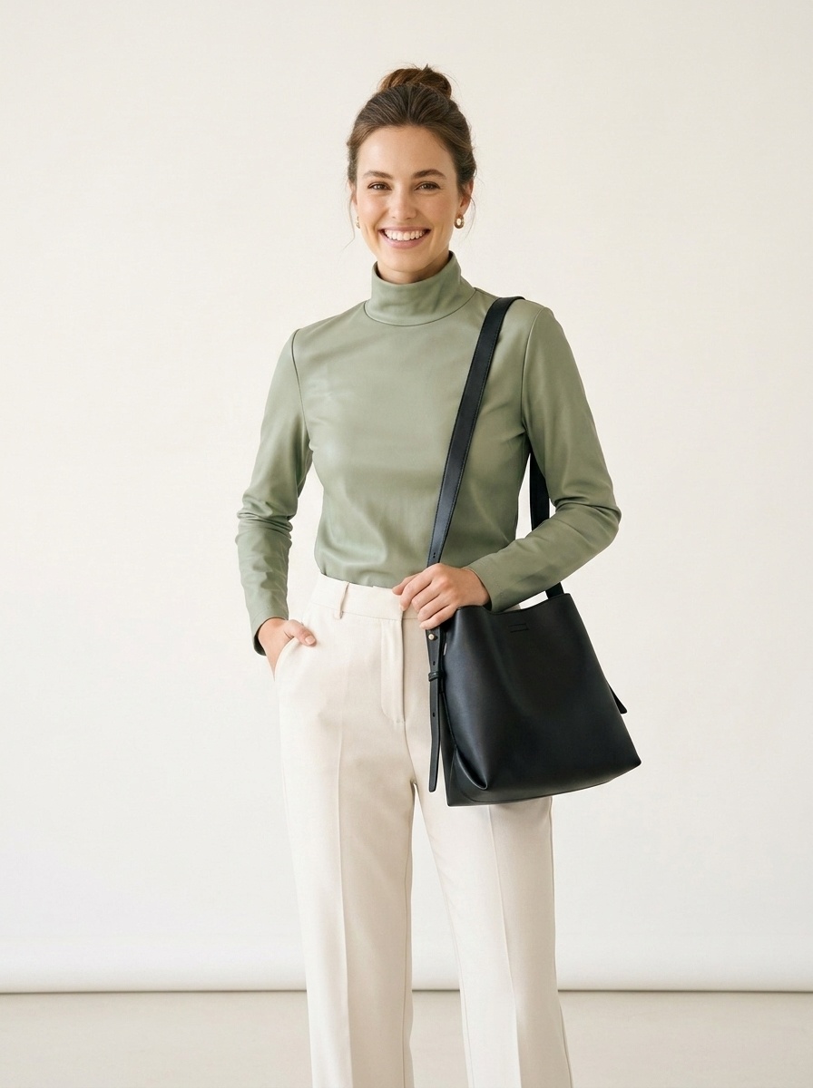 Chic Minimalist Shoulder Bucket Bag - Everyday Tote