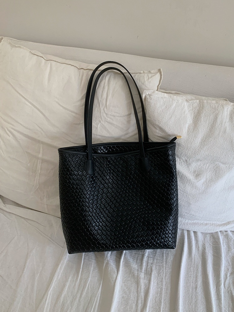 Woven Texture Shoulder Tote Bag - Everyday Style