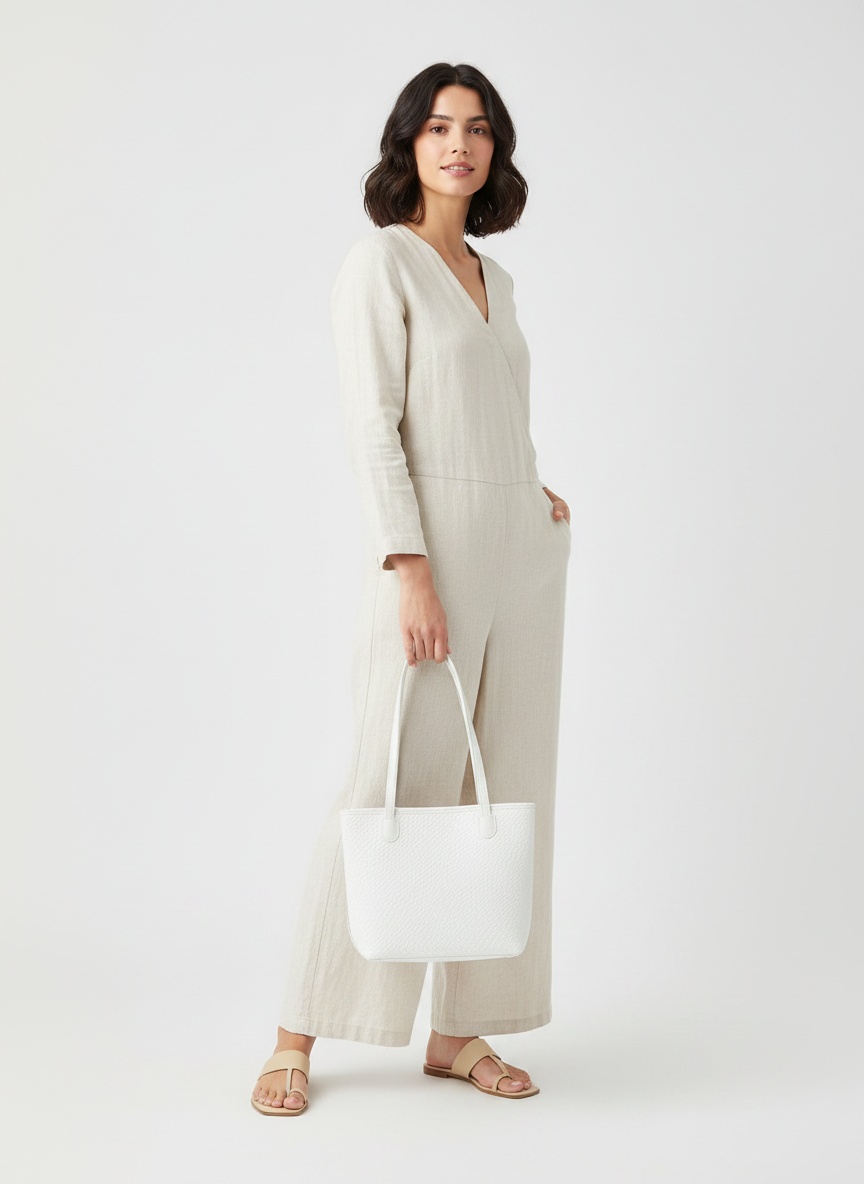 Woven Texture Shoulder Tote Bag - Everyday Style