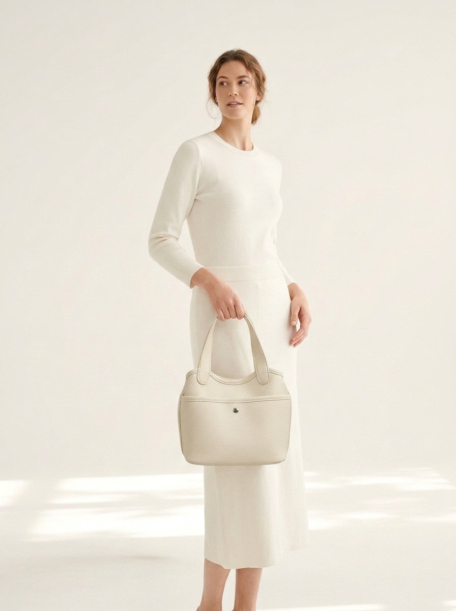 Chic Pebbled Faux Leather Mini Tote Bag with Strap