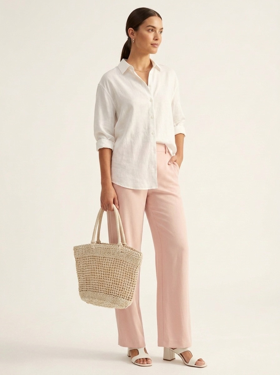 Boho Woven Straw Tote Bag - Open Knit Summer Beach Shopper