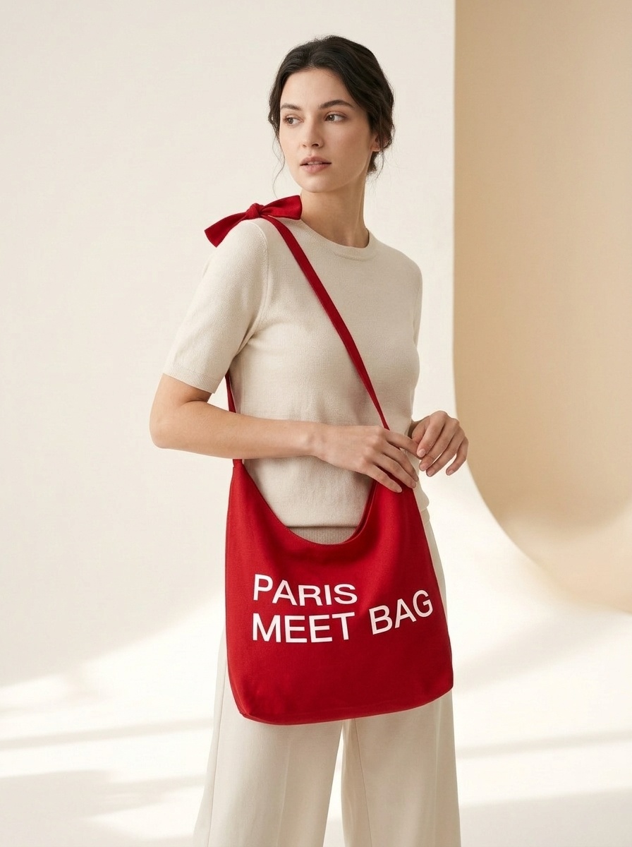 Paris Meet Reversible Shoulder Tote Bag