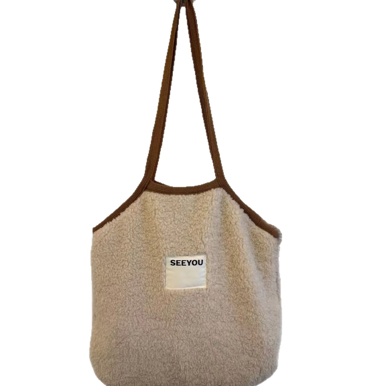 Cozy Sherpa & Suede Tote Bag - Everyday Shoulder Carry