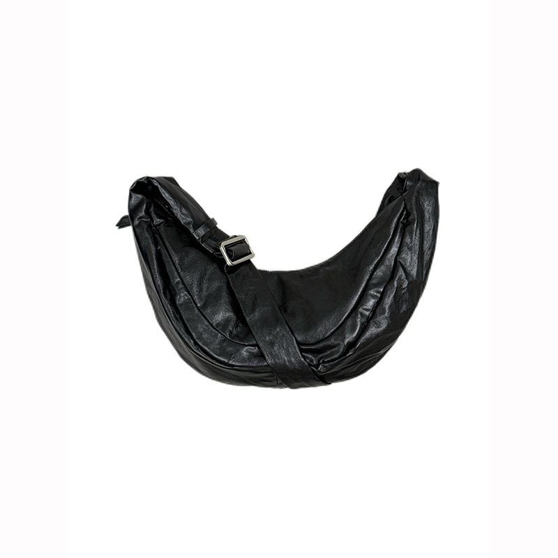 Soft Faux Leather Crescent Shoulder Bag