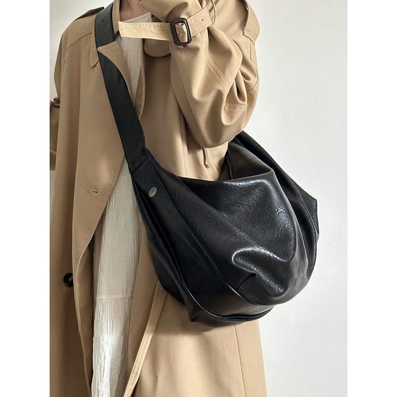 Soft Faux Leather Slouchy Hobo Bag - Shoulder Crossbody
