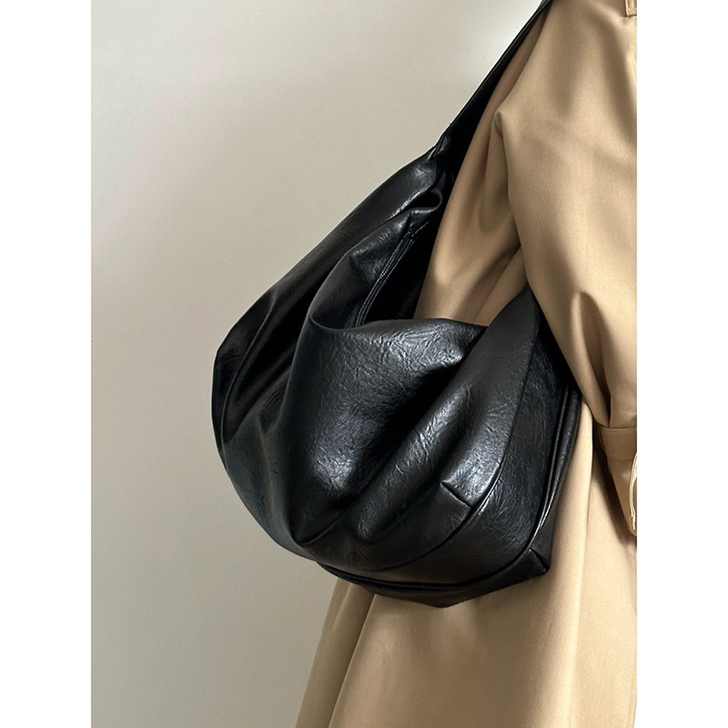 Soft Faux Leather Slouchy Hobo Bag - Shoulder Crossbody