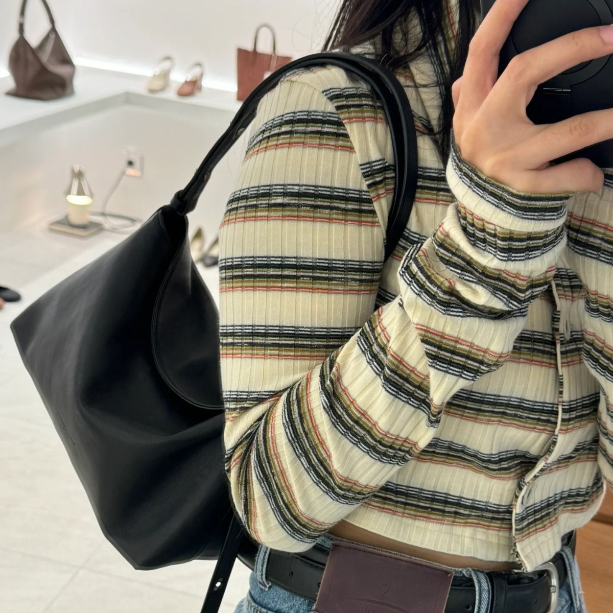 Minimalist Soft Leather Shoulder Bag