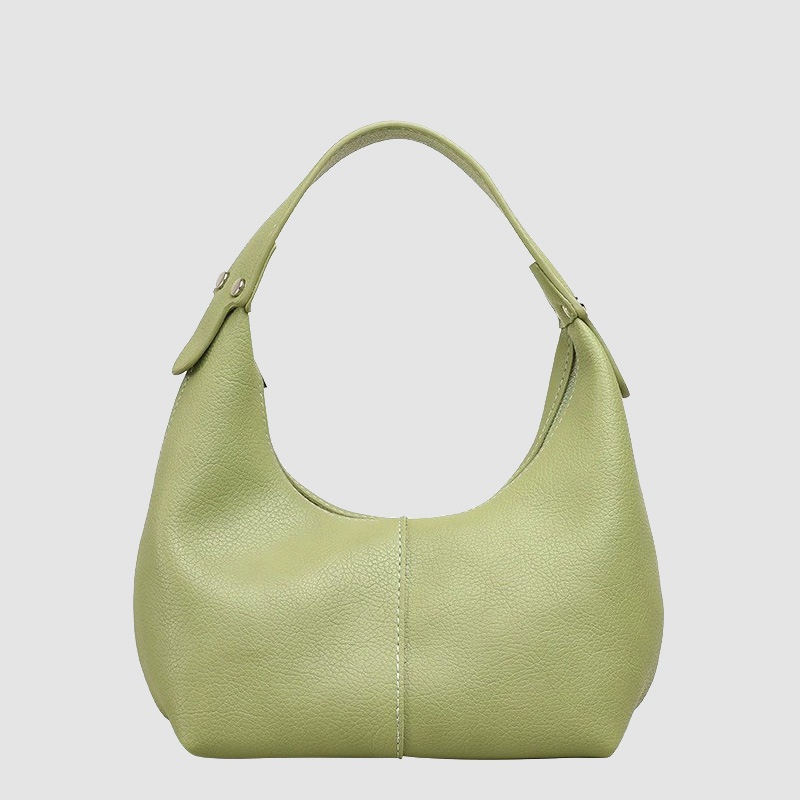 Pebbled Leather Crescent Hobo Shoulder Bag