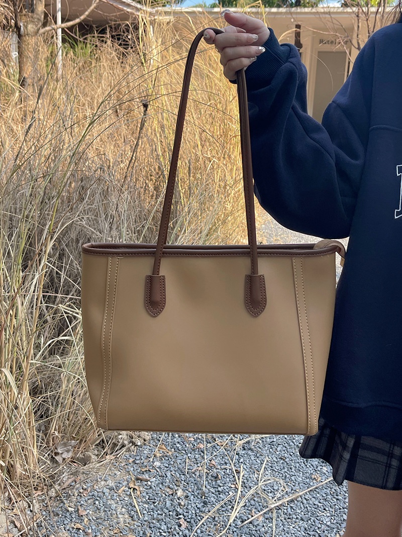 Chic Faux Leather Shoulder Tote Bag - Everyday Carryall