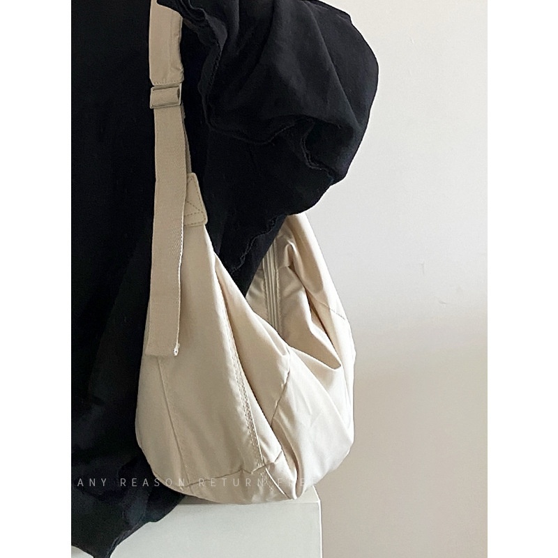 Casual Nylon Crescent Shoulder Bag - Everyday Crossbody