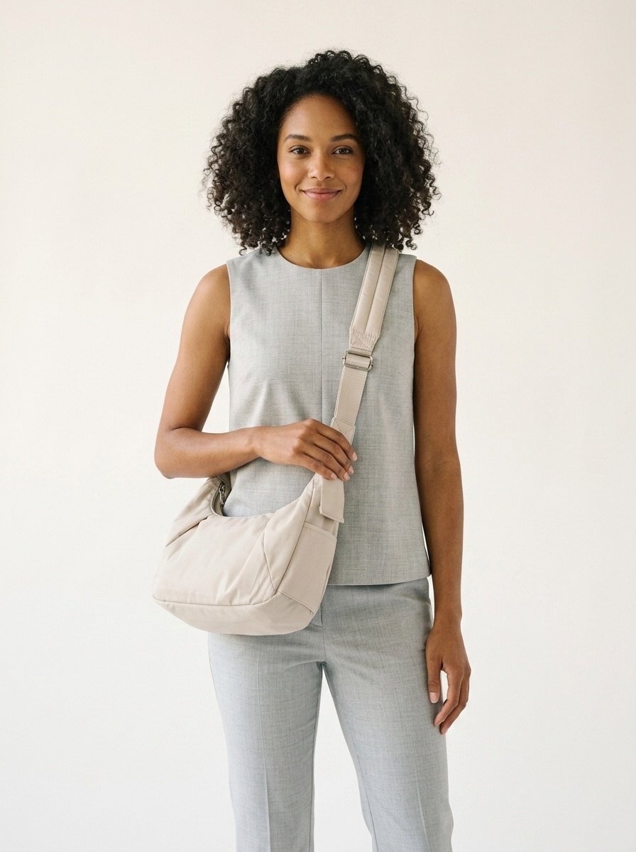 Casual Nylon Crescent Shoulder Bag - Everyday Crossbody