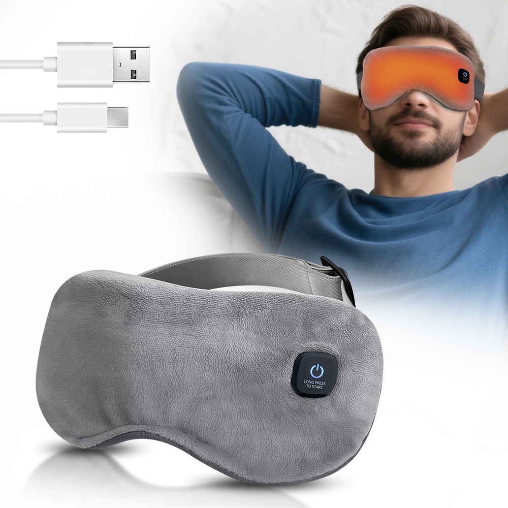 Masque chauffant pour les yeux secs et le sommeil - Rechargeable par USB