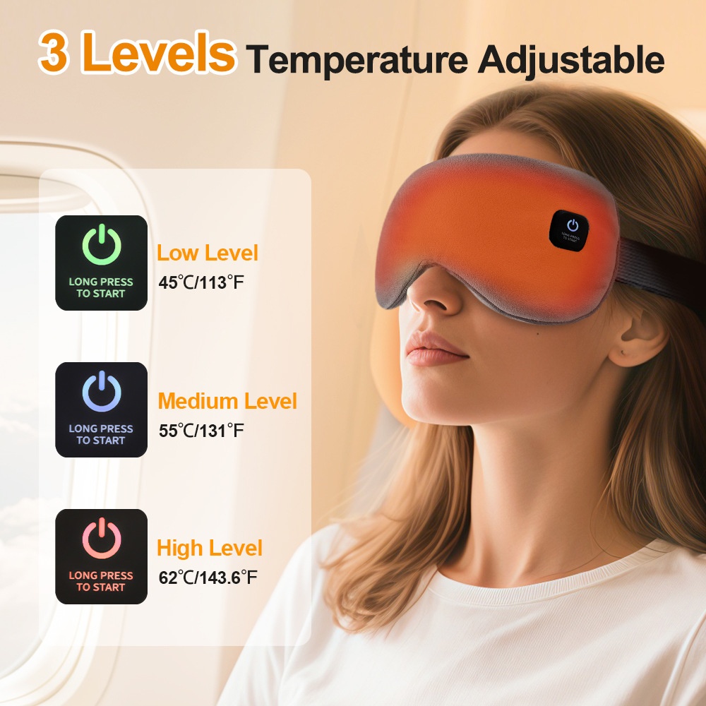 Antifaz térmico para ojos secos y para dormir - Recargable por USB