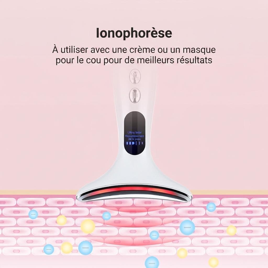 Appareil de beauté pour le cou - Masseur raffermissant EMS et IPL