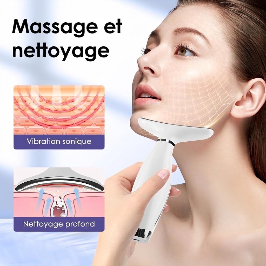 Appareil de beauté pour le cou - Masseur raffermissant EMS et IPL