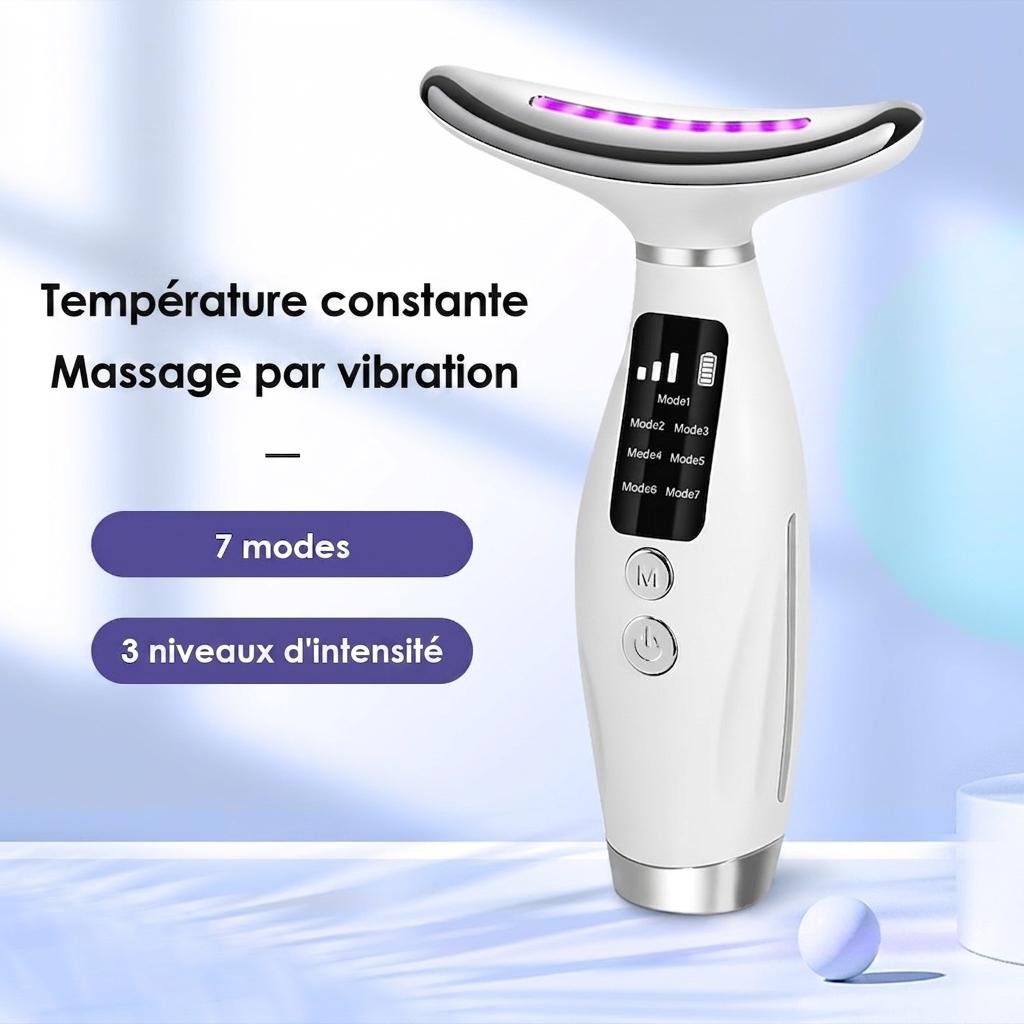Appareil de beauté pour le cou - Masseur raffermissant EMS et IPL