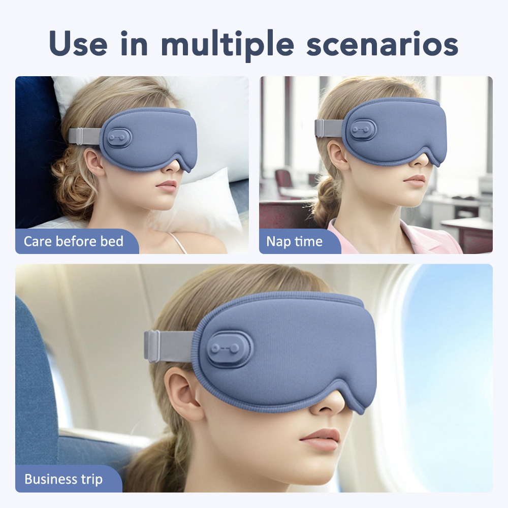 3D Heated Eye Mask with Vibration Massage & Sleep Aid