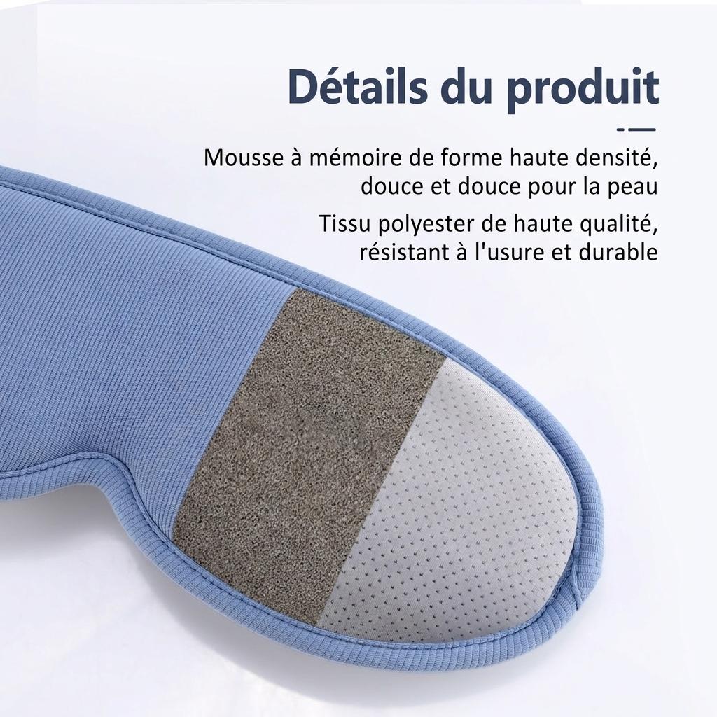 Masque pour les yeux chauffant 3D avec massage par vibrations et aide au sommeil