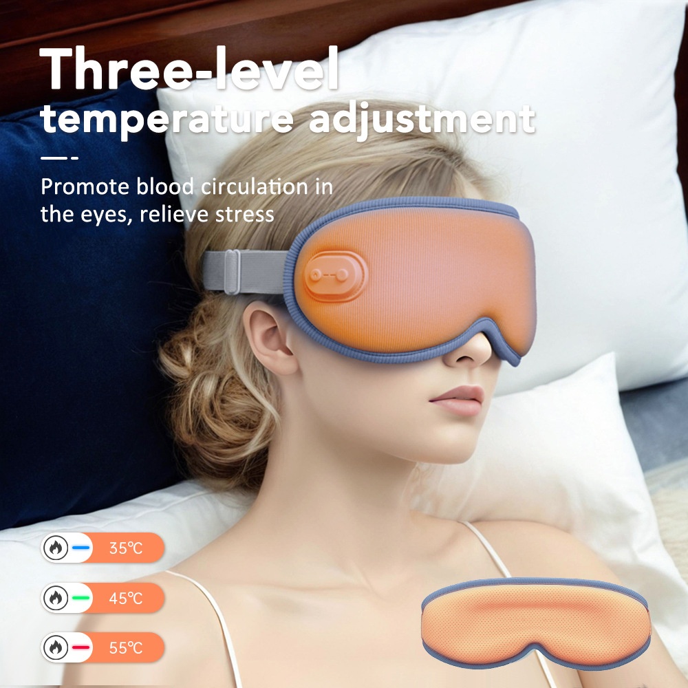 3D Heated Eye Mask with Vibration Massage & Sleep Aid