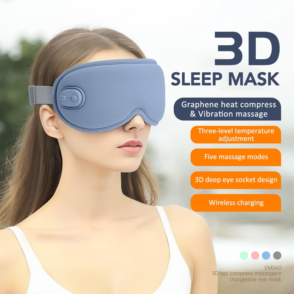 3D Heated Eye Mask with Vibration Massage & Sleep Aid
