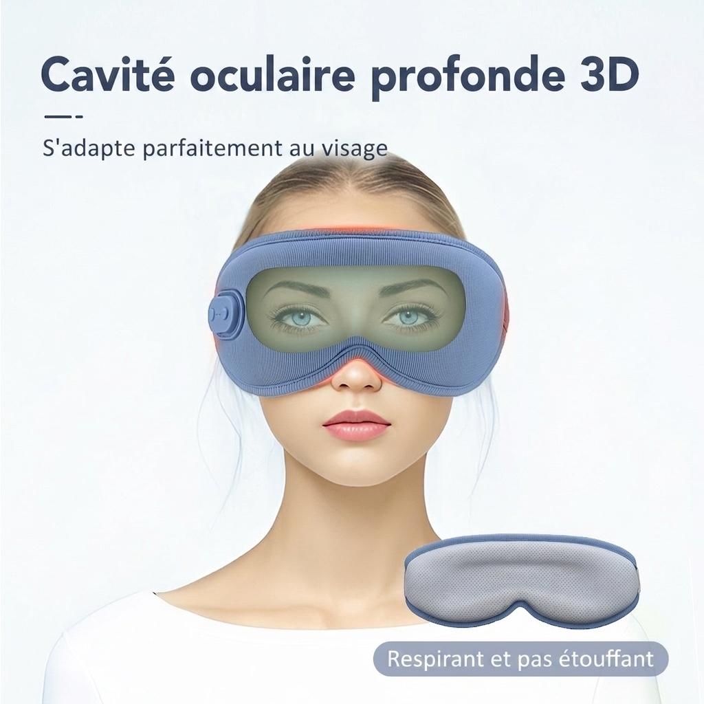 Masque pour les yeux chauffant 3D avec massage par vibrations et aide au sommeil