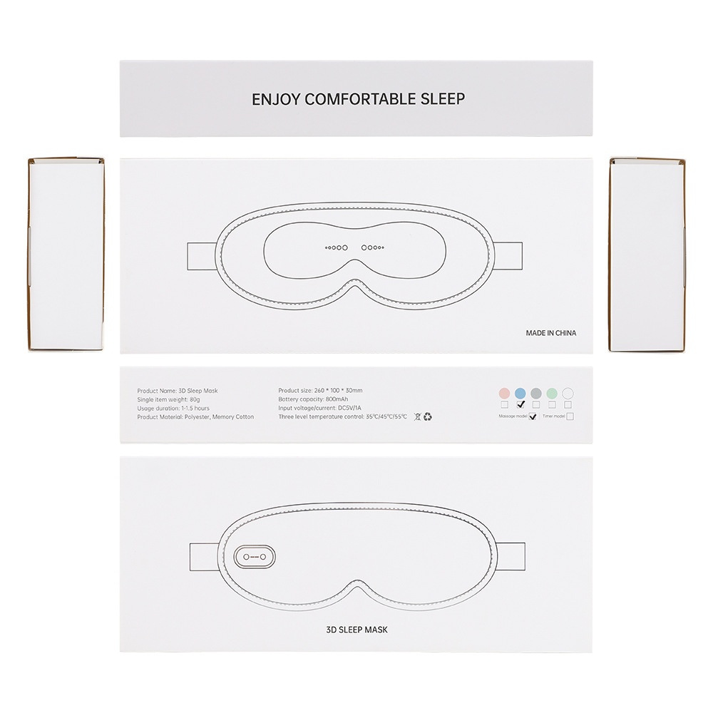 3D Heated Eye Mask with Vibration Massage & Sleep Aid